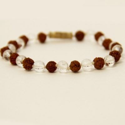 Rudraksha & Crystal Quartz Bracelet