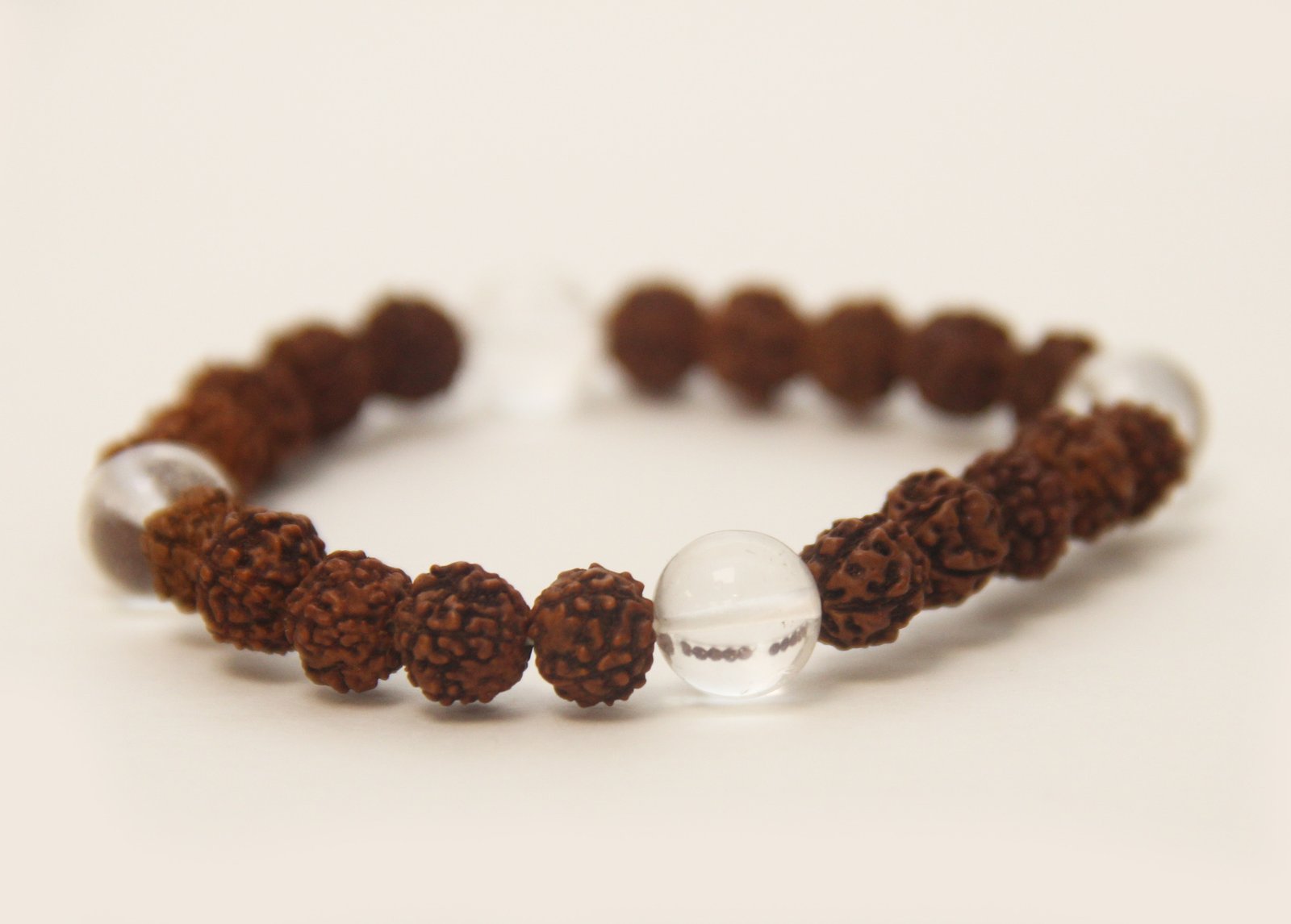 Rudraksha and Clear Quartz Bracelet