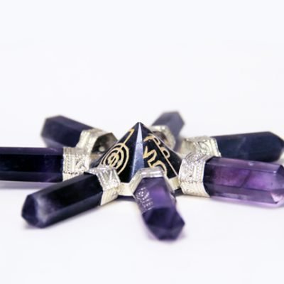 Amethyst Generator with Engraved Reiki Symbols
